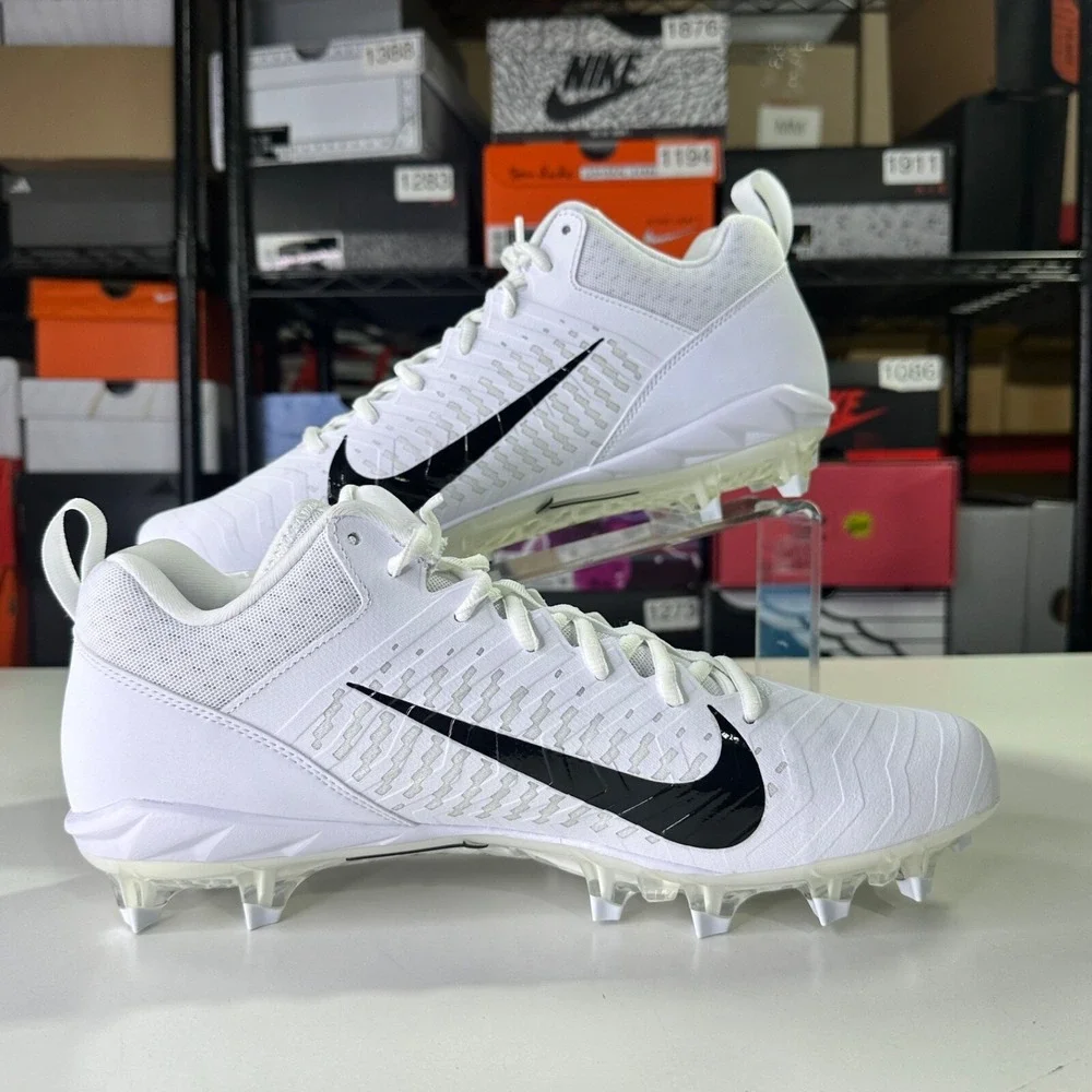 Nike Alpha Menace Pro 2 Low White Black Football Cleats (CV6477-100) Men's 12